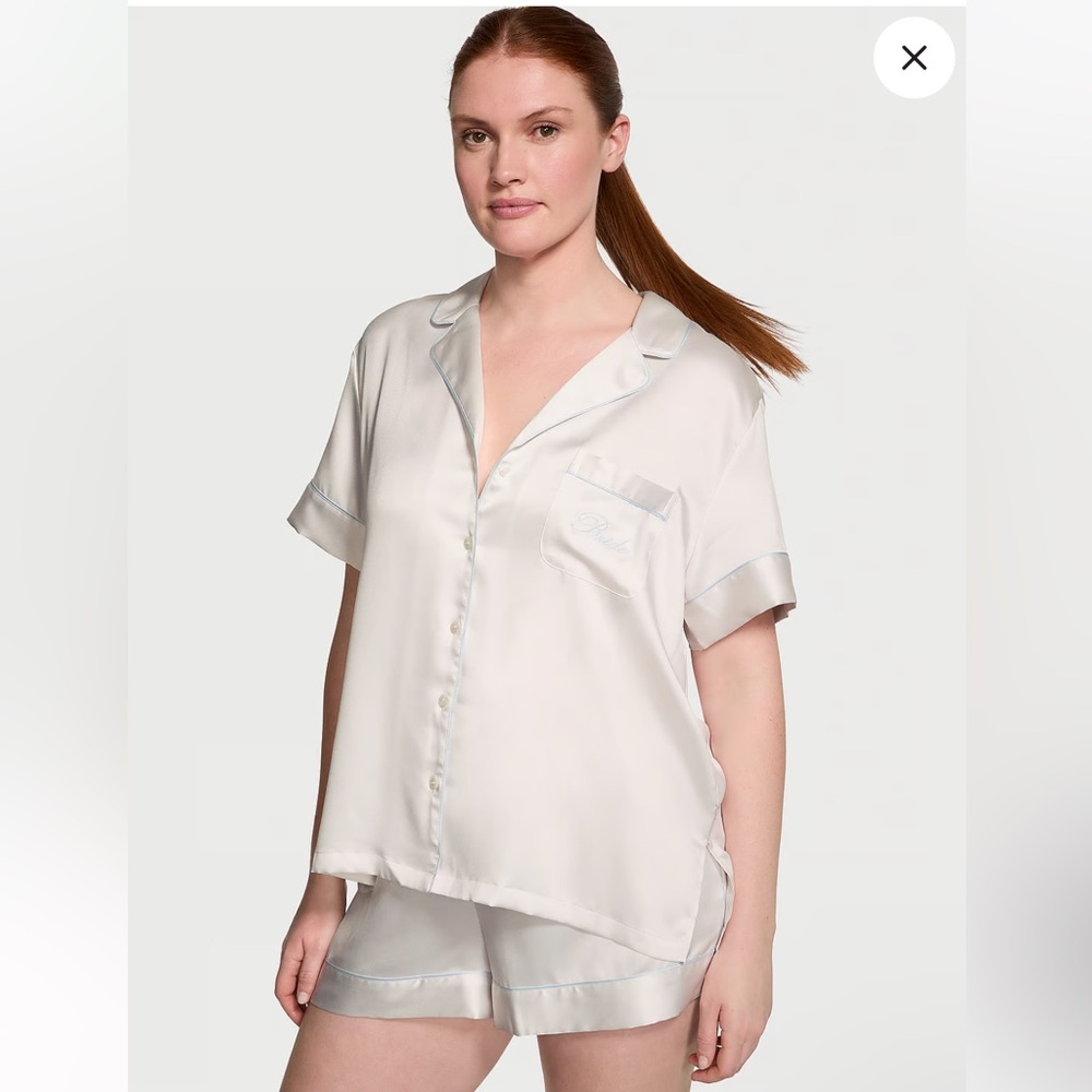 VICTORIA'S SECRET Bridal Satin Short Pajama Set size XS